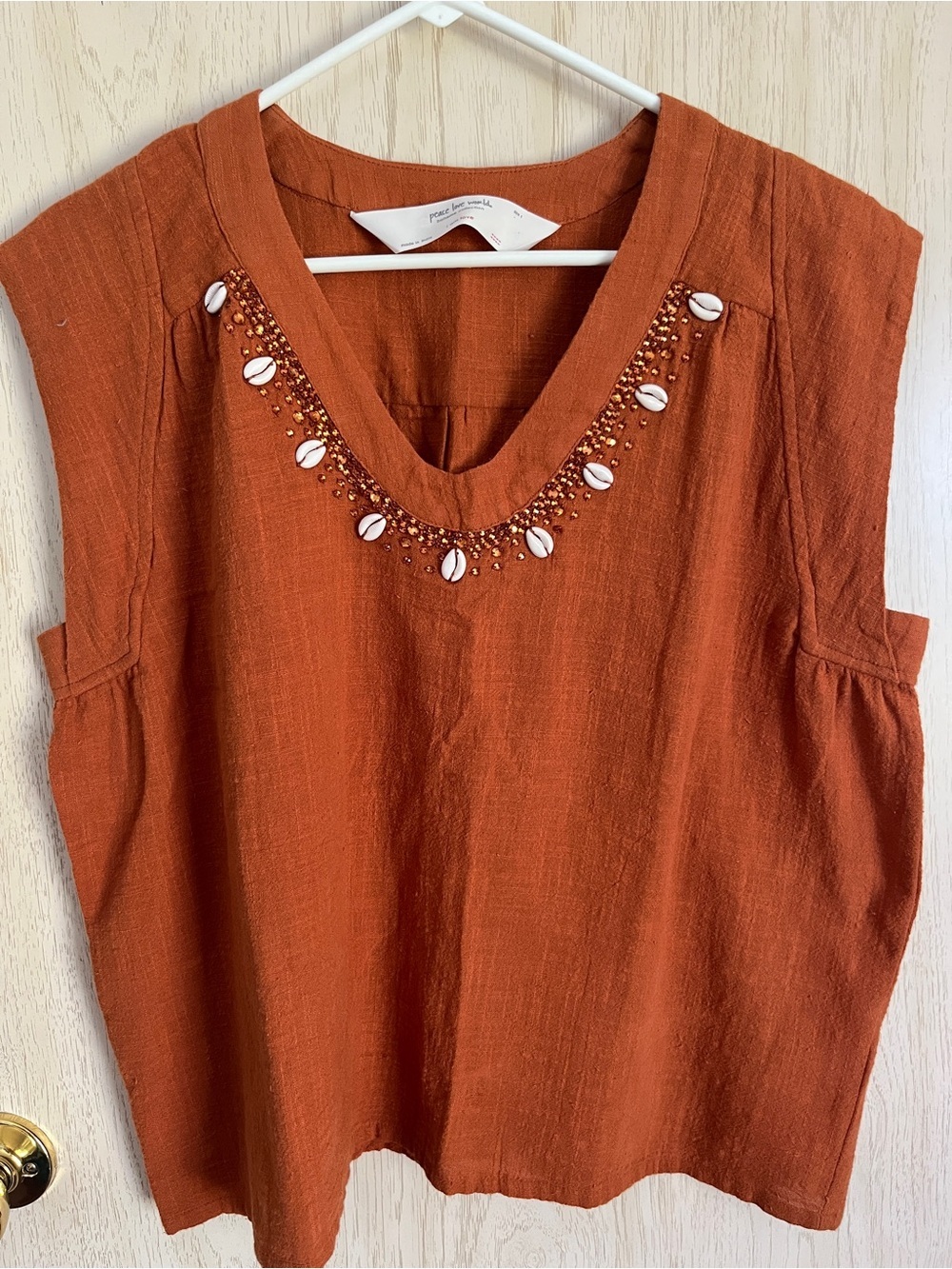 PEACE LOVE WORLD Boheme Collection Dark Orange Oversized Crystal & She’ll Top S